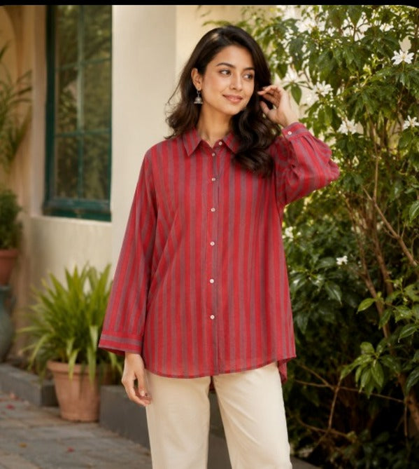 Handloom Cotton Stripe Shirt