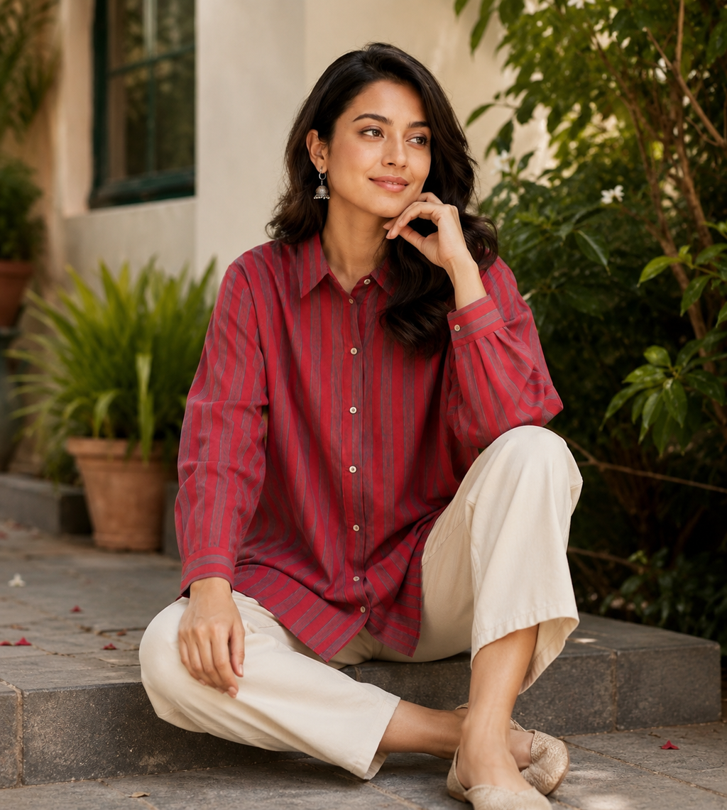 Handloom Cotton Stripe Shirt