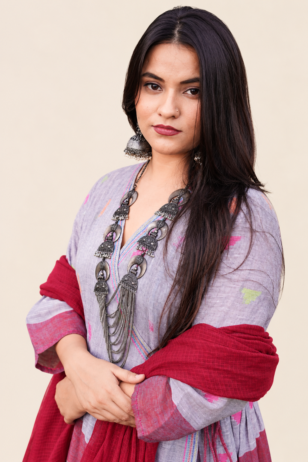 Gulnaar Linen wrap Suit Set