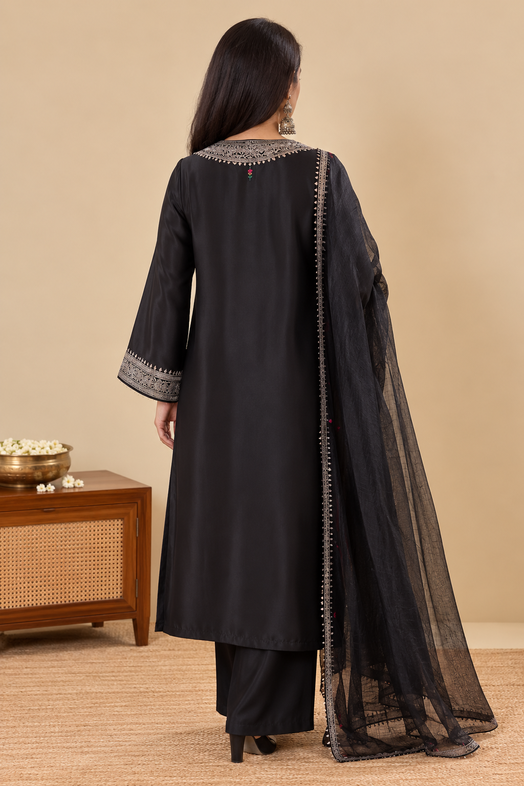 Noir Heritage Silk Kurta Set