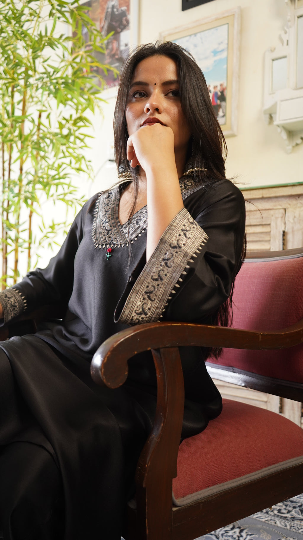 Noir Heritage Silk Kurta Set