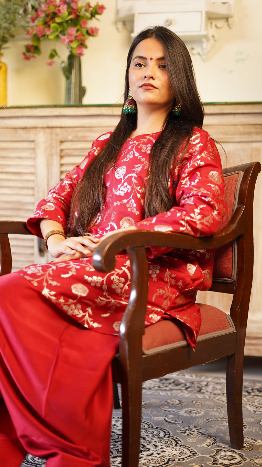 Gulnaar Silk Brocade Kurta Set