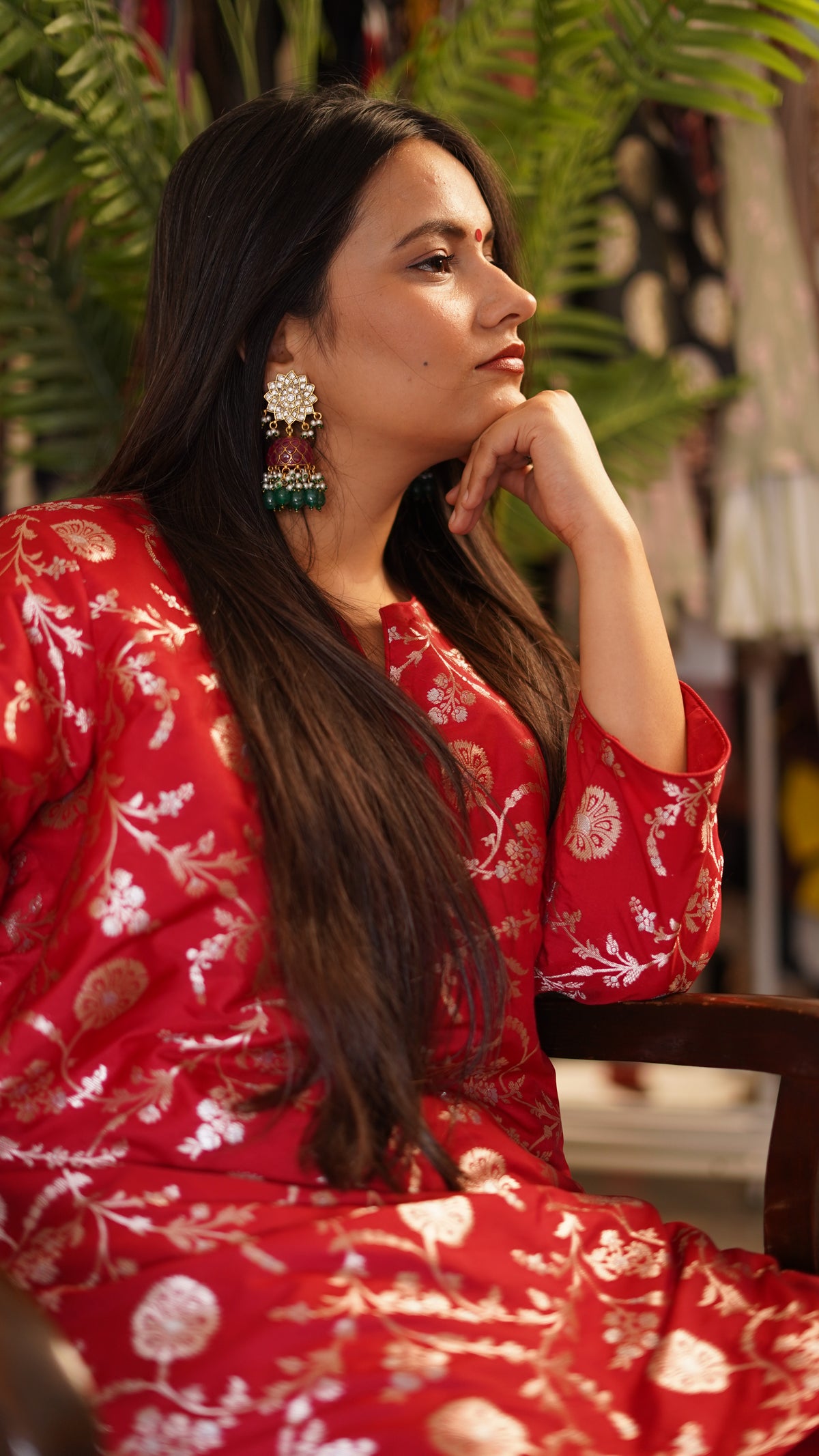 Gulnaar Silk Brocade Kurta Set