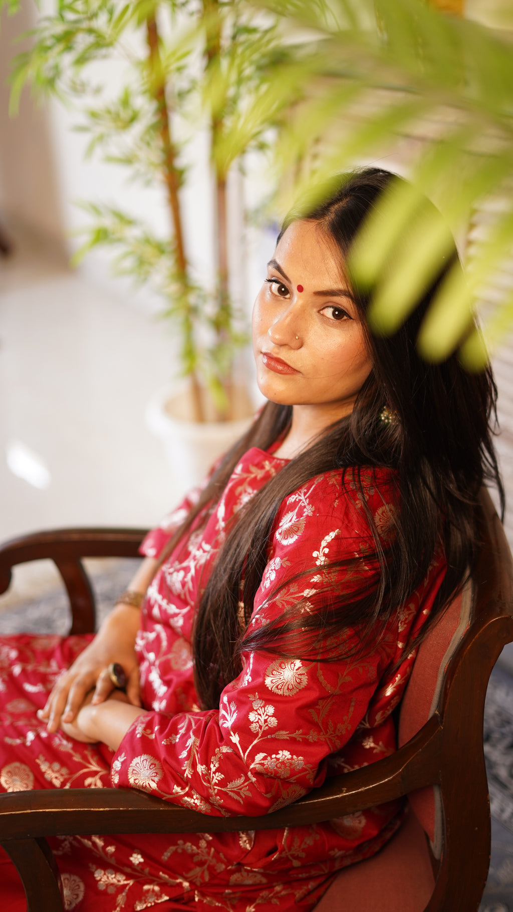 Gulnaar Silk Brocade Kurta Set