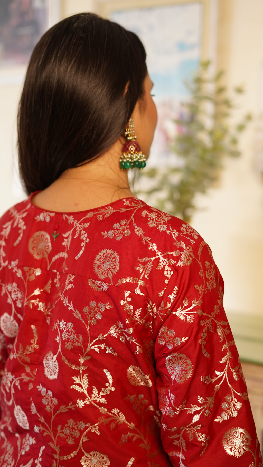 Gulnaar Silk Brocade Kurta Set