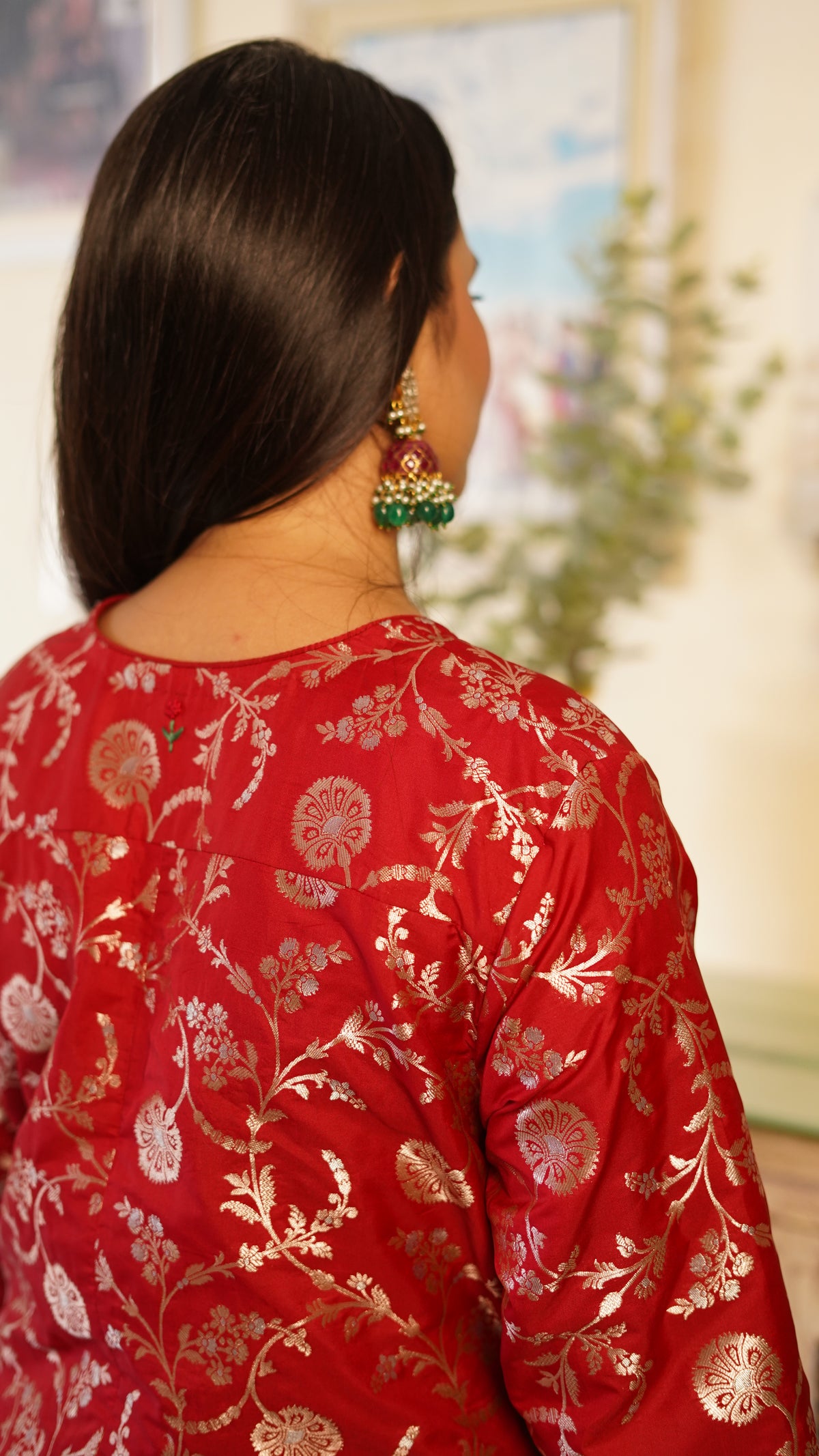 Gulnaar Silk Brocade Kurta Set