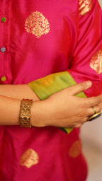 Gulabi Brocade Kurta Set