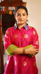 Gulabi Brocade Kurta Set