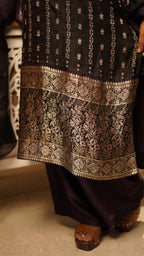 Noir Silk Brocade Suit