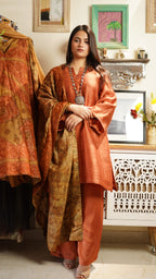 Rust Ember Silk Kurta Set