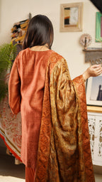 Rust Ember Silk Kurta Set