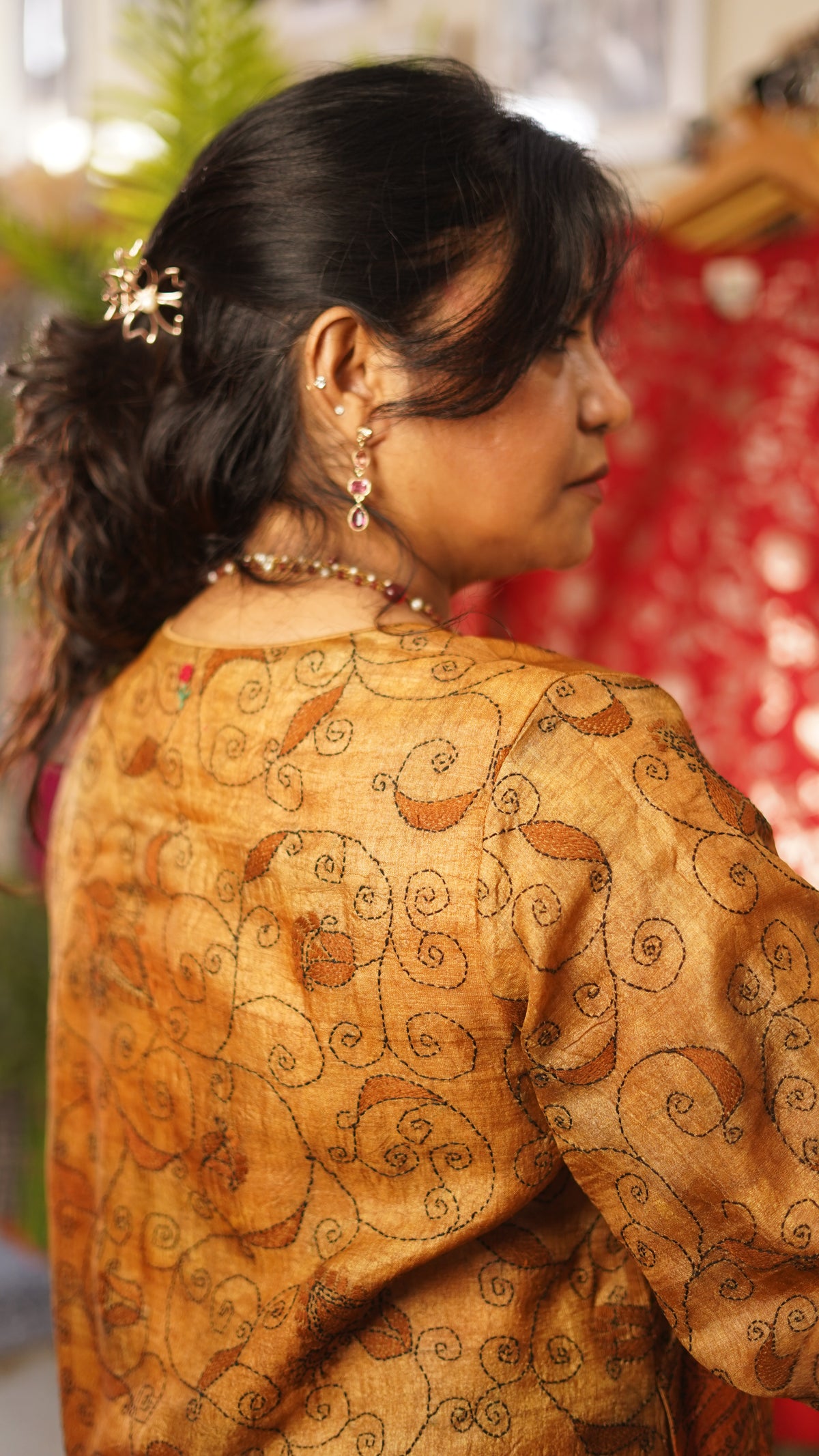 Rust Heritage Khata Silk Kurta Set