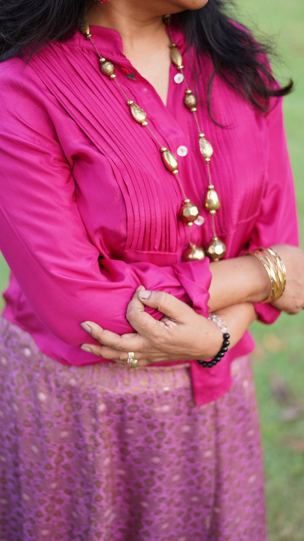 Mauve Heritage Brocade Skirt