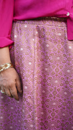 Mauve Heritage Brocade Skirt