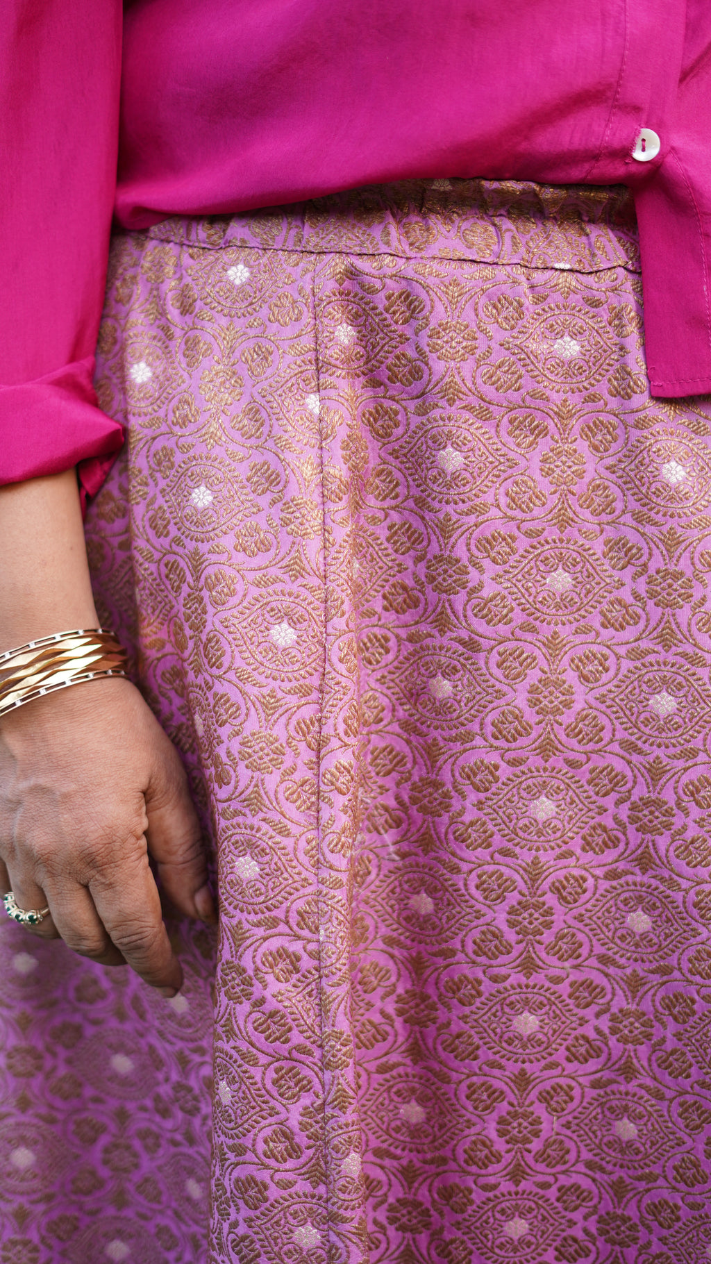 Mauve Heritage Brocade Skirt