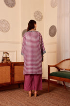 Elegant Silk Hand Block Printed Kurta with Cotton Pants