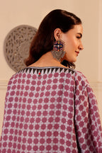 Elegant Silk Hand Block Printed Kurta with Cotton Pants