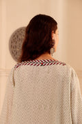 Elegant Silk Hand Block Printed kaftan kurta with Cotton Pants