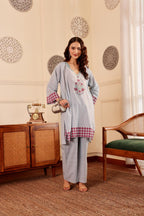 Elegant Floral block printed Cotton Kurti