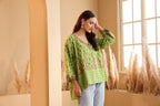 Green Printed Cotton Kaftan Top for Women