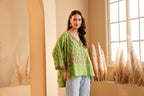Green Printed Cotton Kaftan Top for Women