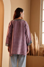Women's Lavender Hand Block Printed silk Top