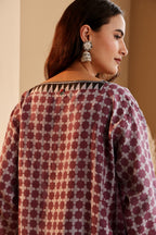 Women's Lavender Hand Block Printed silk Top