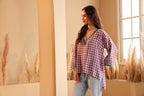 Women's Lavender Hand Block Printed silk Top