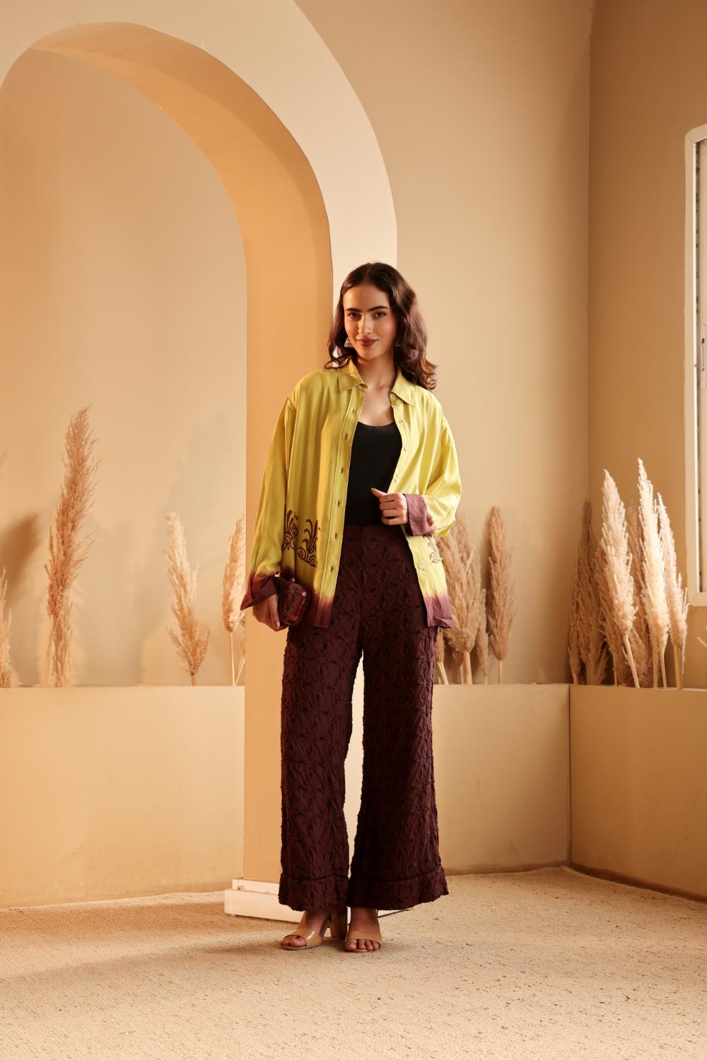 Women's Lime Green Ombre Shirt