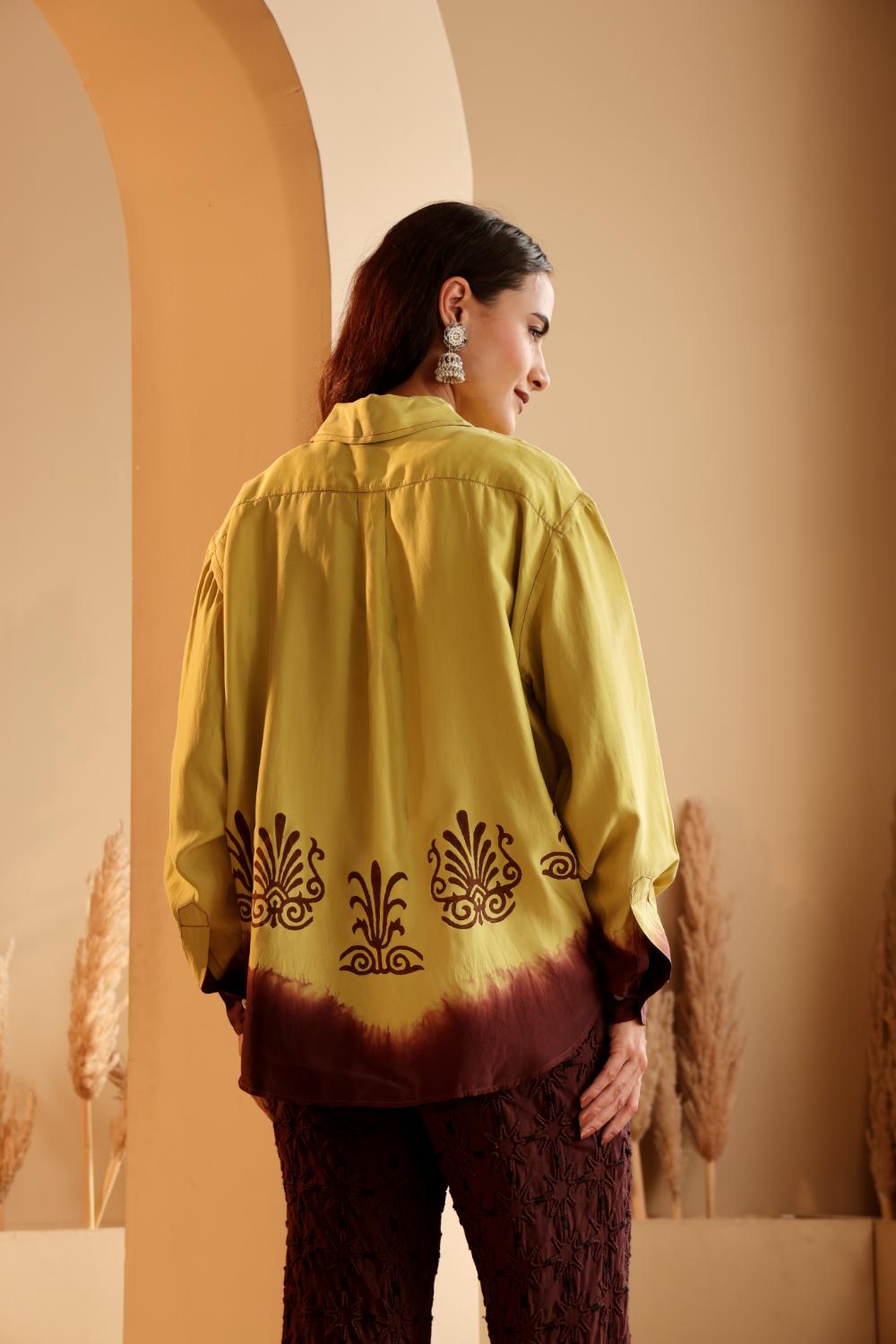 Women's Lime Green Ombre Shirt