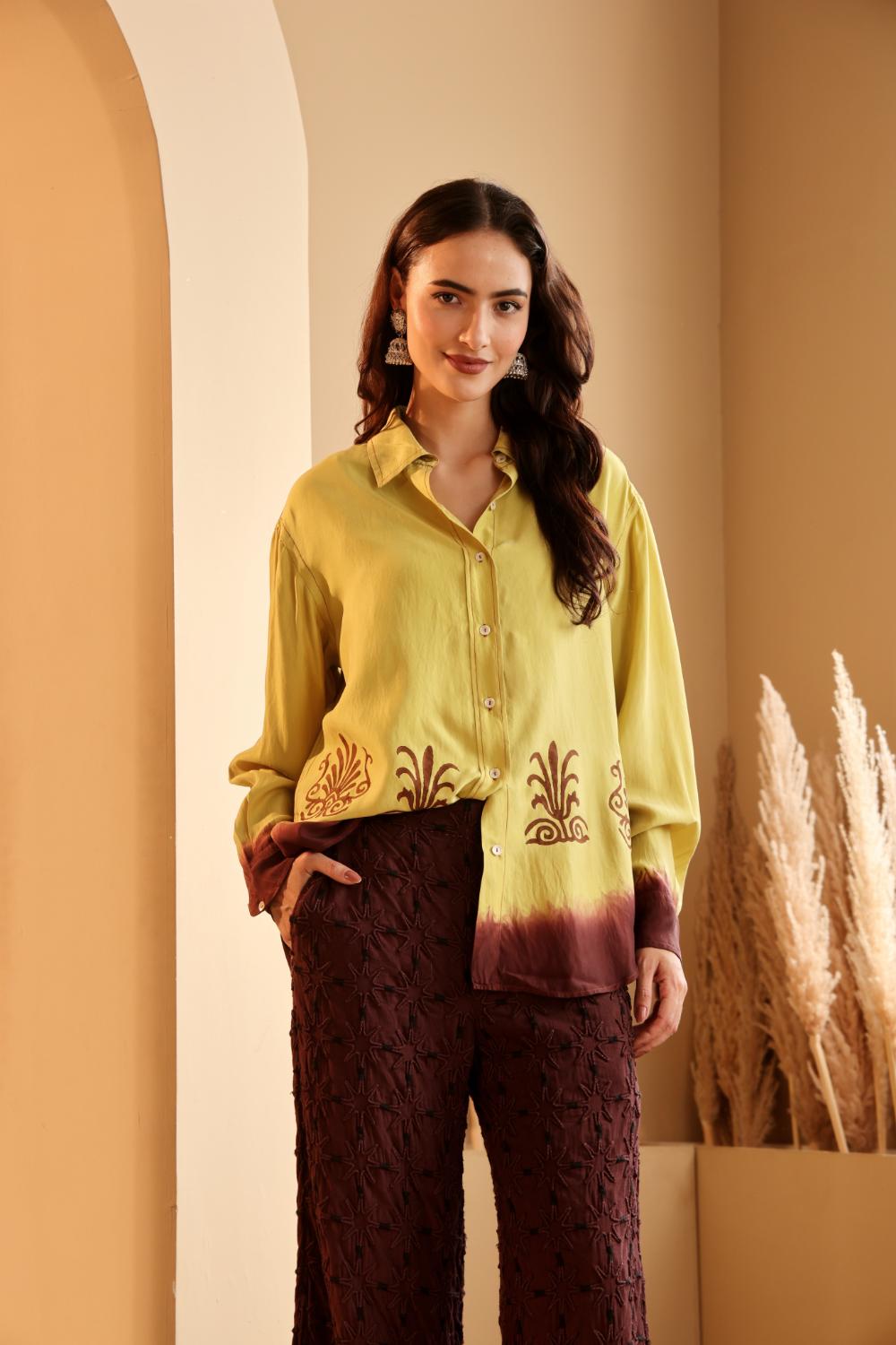 Women's Lime Green Ombre Shirt