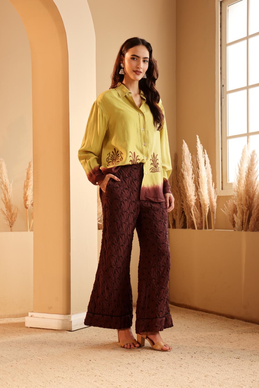 Women's Lime Green Ombre Shirt