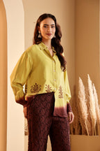 Women's Lime Green Ombre Shirt