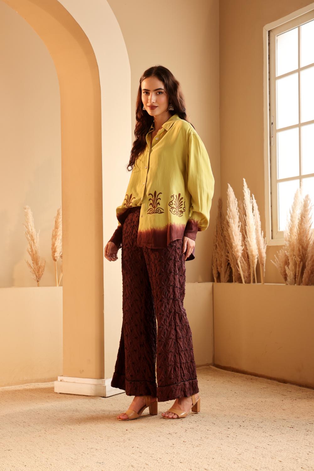 Women's Lime Green Ombre Shirt
