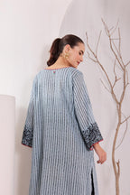 Women's Blue Striped Cotton Dress