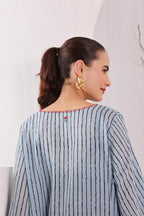 Women's Blue Striped Cotton Dress