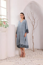 Women's Blue Striped Cotton Dress