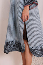 Women's Blue Striped Cotton Dress