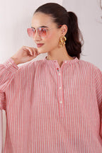 Women's Pink Striped Cotton Tunic