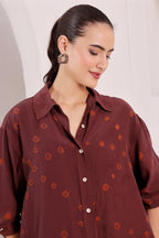 Women's Brown Tie-Dye Printed Shirt