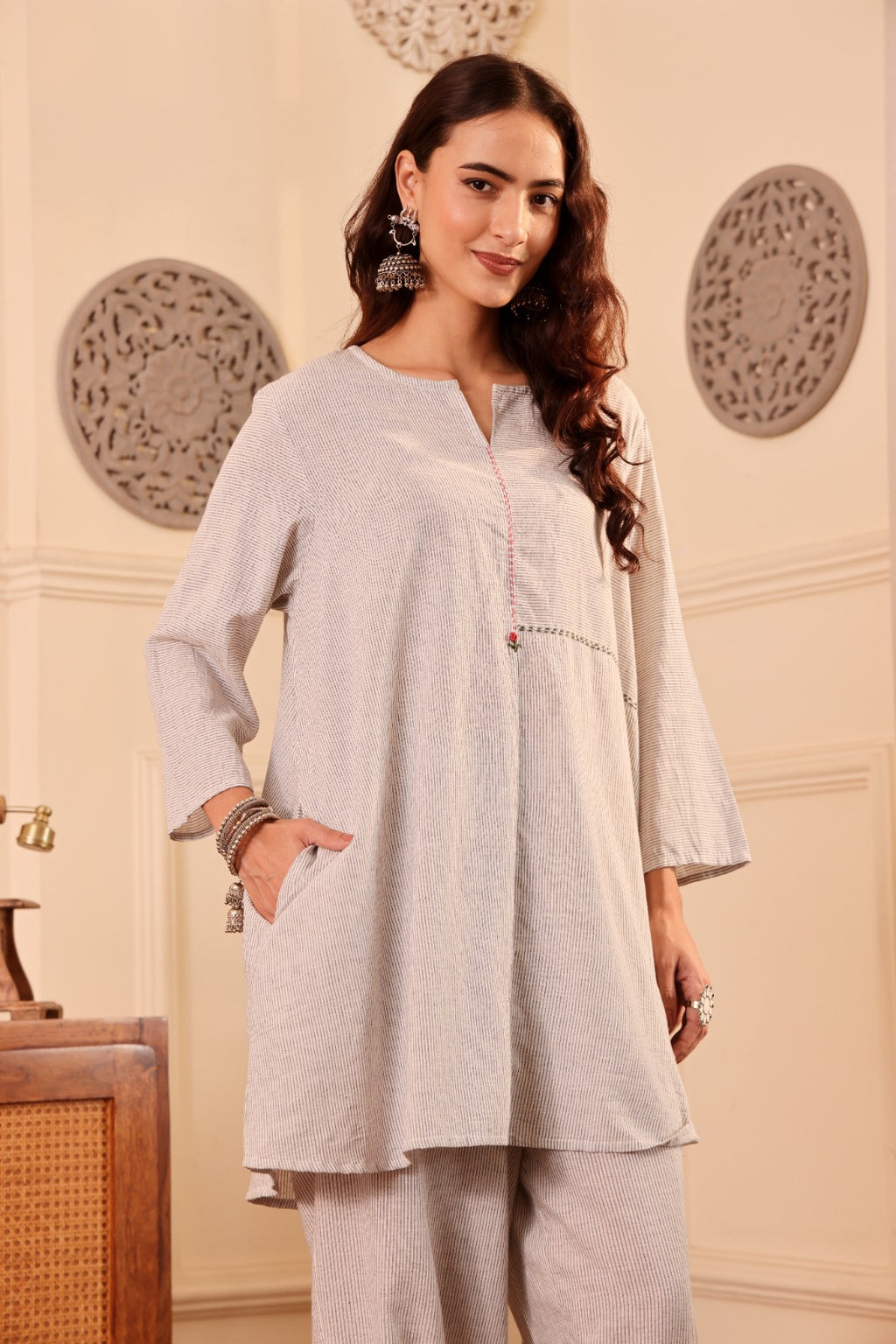 Handloom Cotton Y/D Stripe Co-ord Set