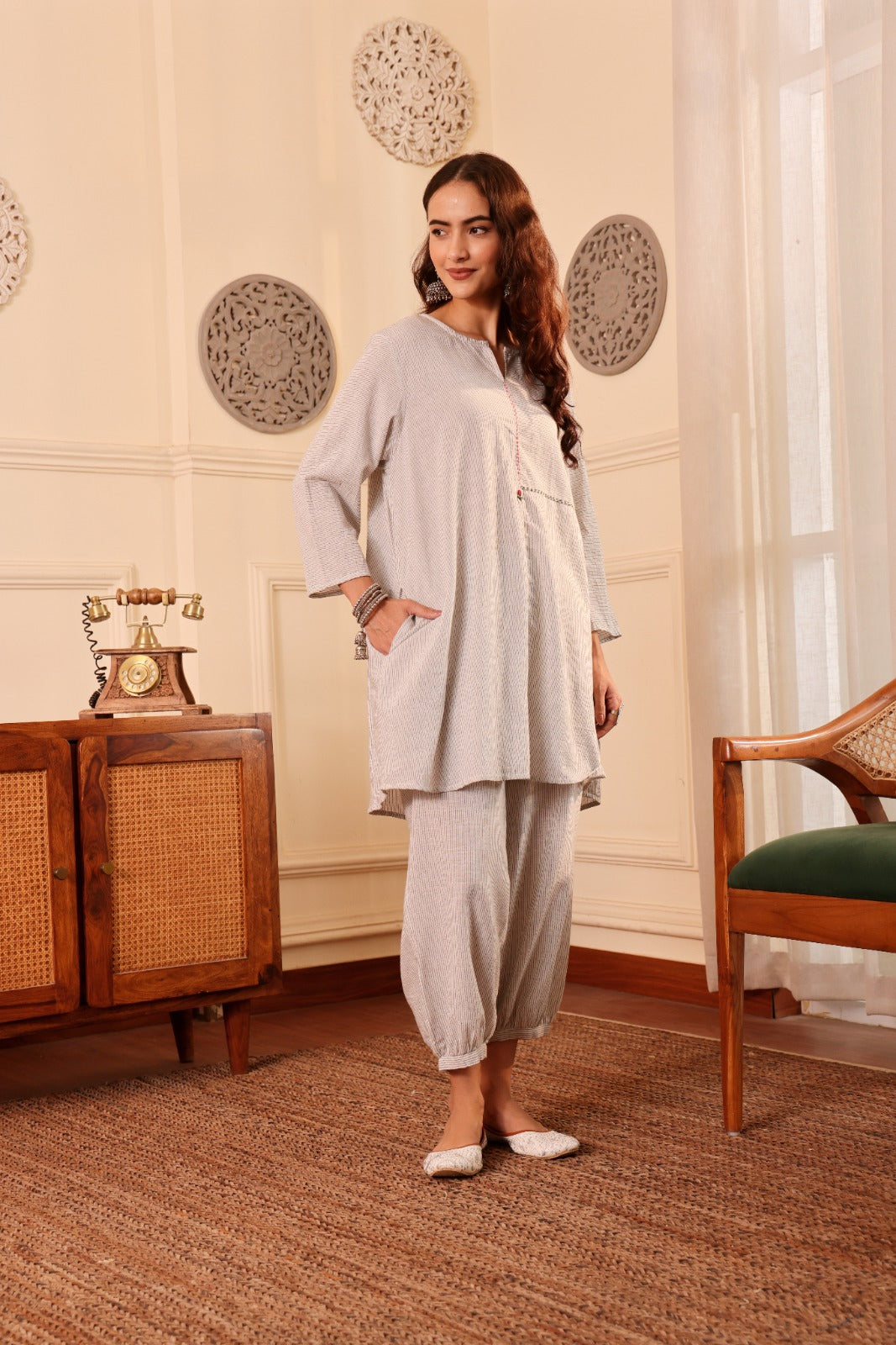 Handloom Cotton Y/D Stripe Co-ord Set