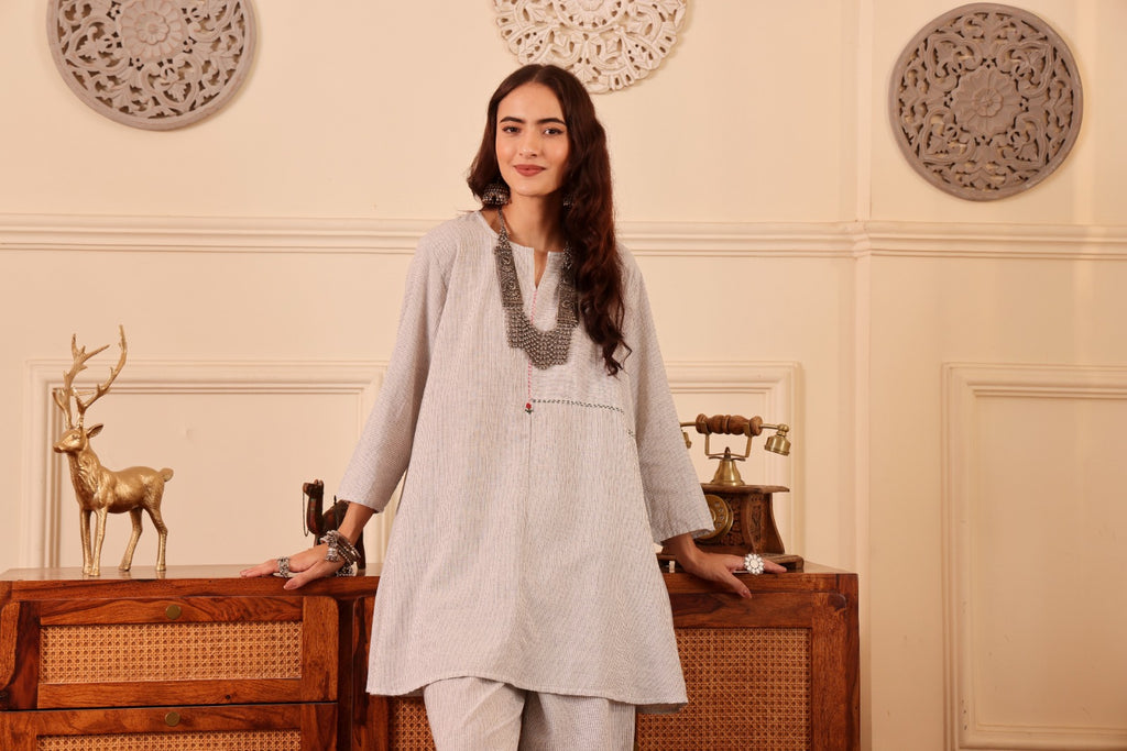 Handloom Cotton Y/D Stripe Co-ord Set