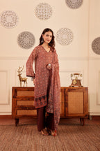 Ikkat Print Cotton Modal Suit with pant and dupatta