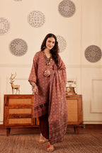 Ikkat Print Cotton Modal Suit with pant and dupatta