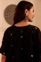 Jamdani Polka Dot Kurta with black pant