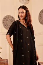 Jamdani Polka Dot Kurta with black pant