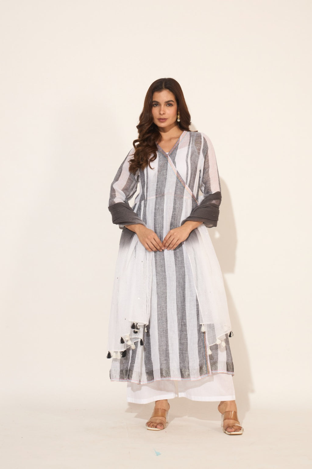 Linen Wrap Kurta set