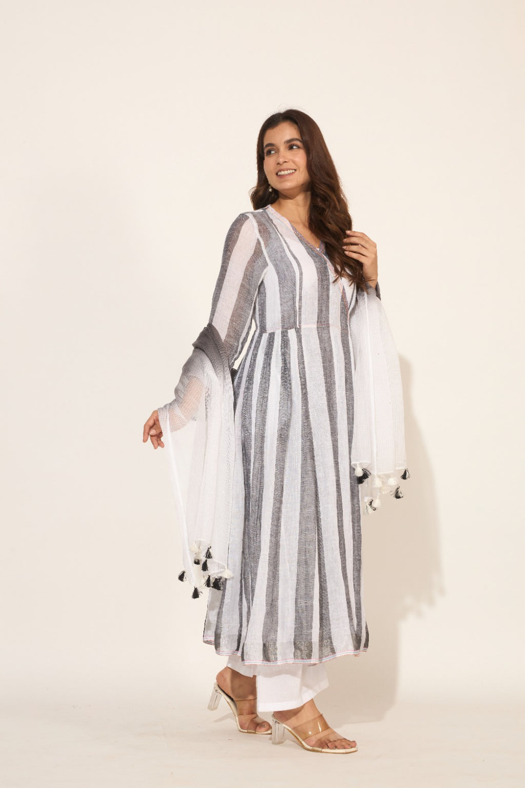 Linen Wrap Kurta set