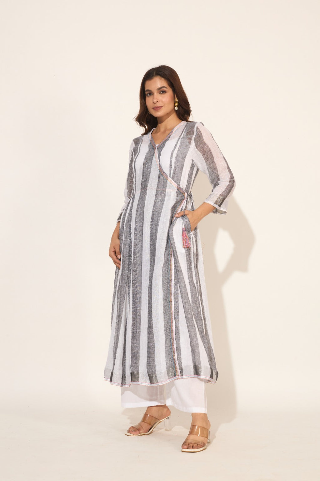 Linen Wrap Kurta set